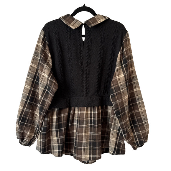 Bloomchic Women’s Plus 18/20 Whimsigoth Plaid Knit Sweater Tunic Preppy Fall - Picture 2 of 8